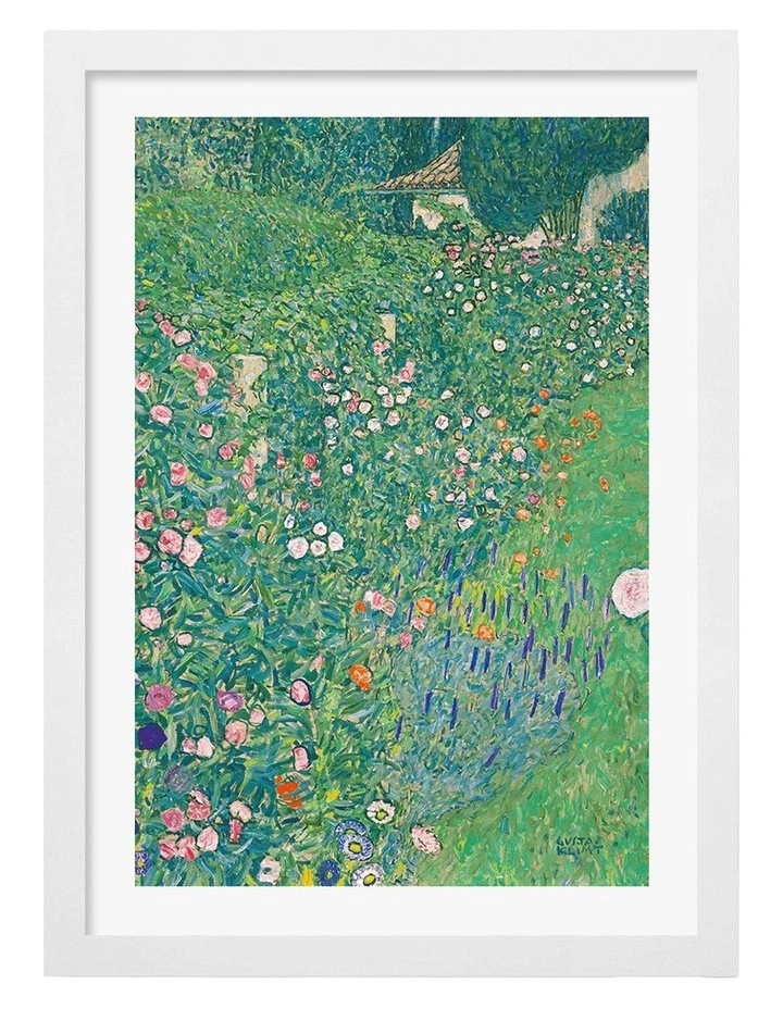 Australian Made Italian Garden Art Print in White Frame image 1