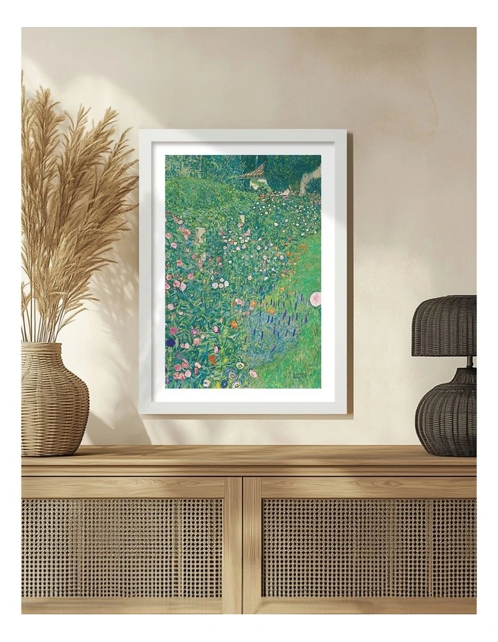 Australian Made Italian Garden Art Print in White Frame image 2