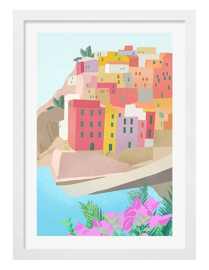 Australian Made Italy Art Print Frame in White image 1