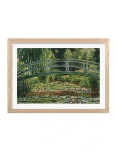 Australian Made Japanese Footbridge Art Print Frame in Natural