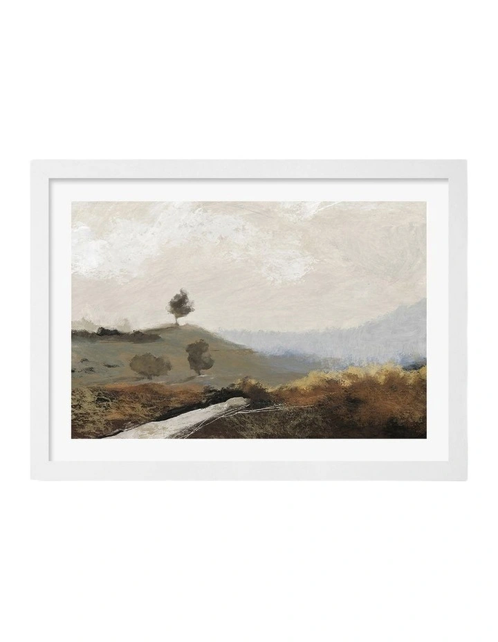 Australian Made La Collina Art Print Frame in White image 1