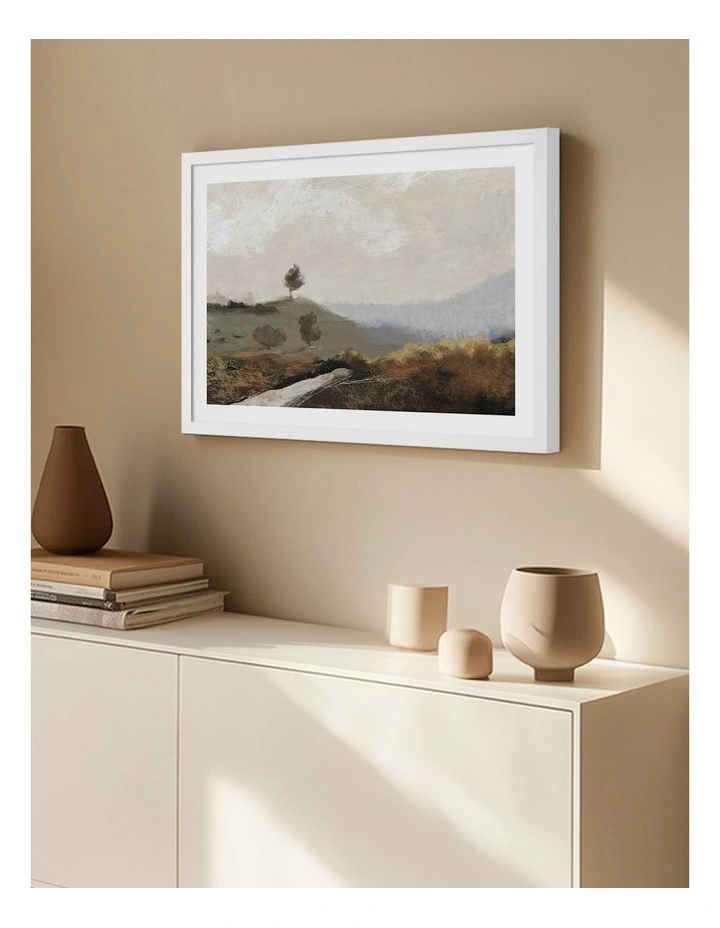 Australian Made La Collina Art Print Frame in White image 2