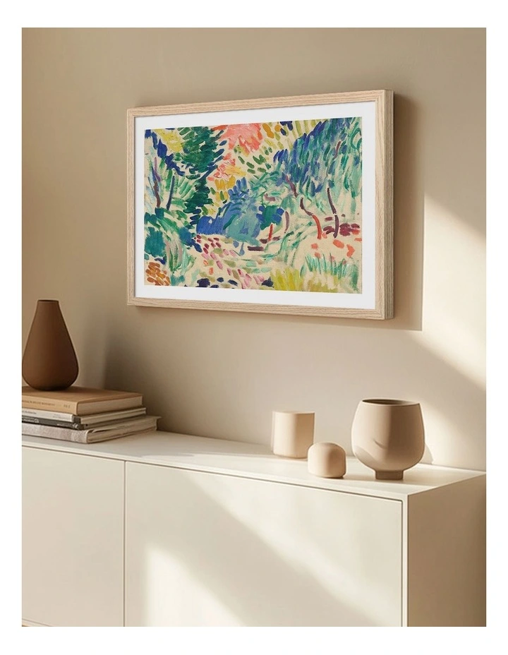 Australian Made Landscape Collioure Art Print Frame in Natural image 2