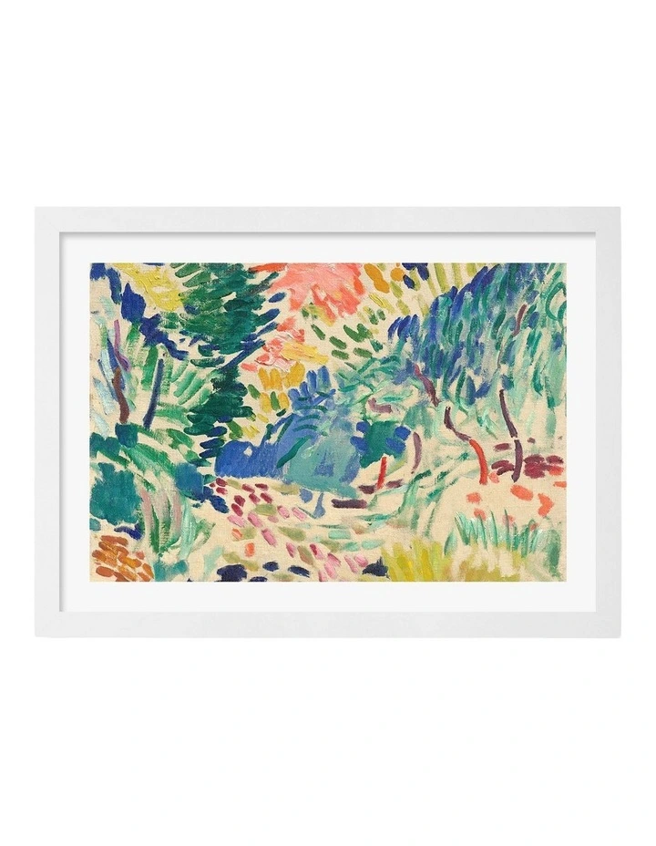 Australian Made Landscape Collioure Art Print Frame in White image 1