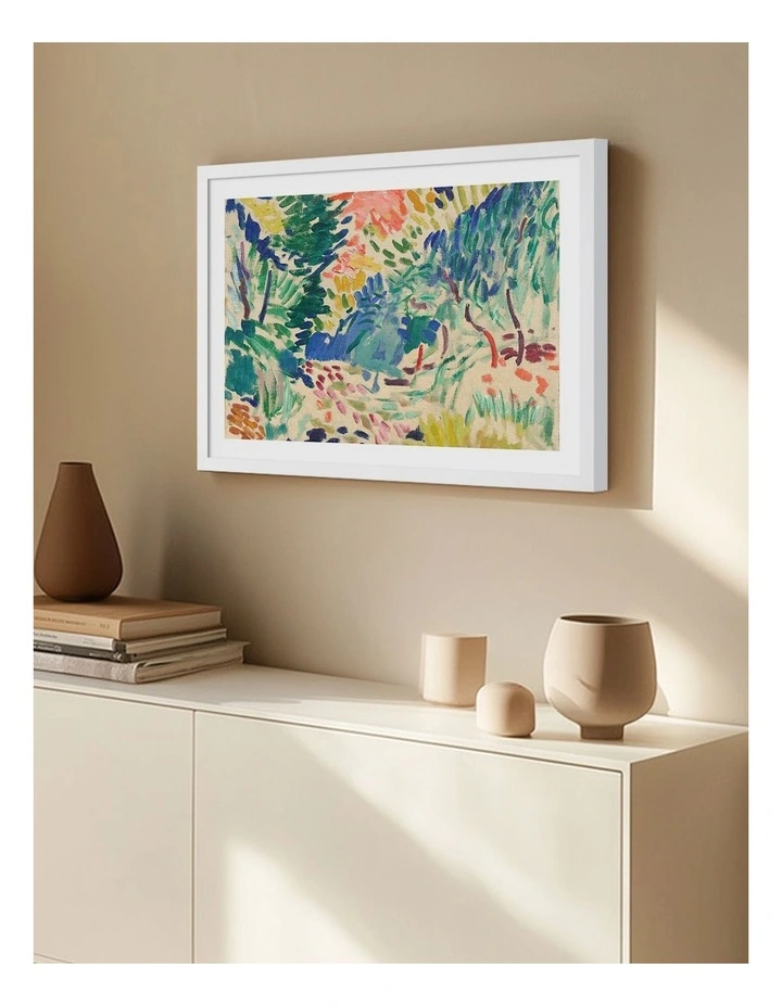 Australian Made Landscape Collioure Art Print Frame in White image 2