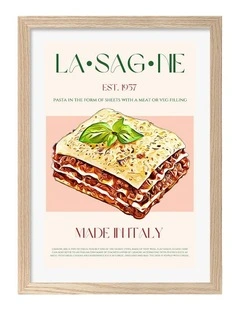 Australian Made Layers Of Lasagna Art Print Frame in Natural