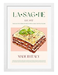Australian Made Layers of Lasagna Art Print Frame in White