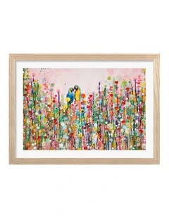 Australian Made Love Feathers Art Print Frame in Natural