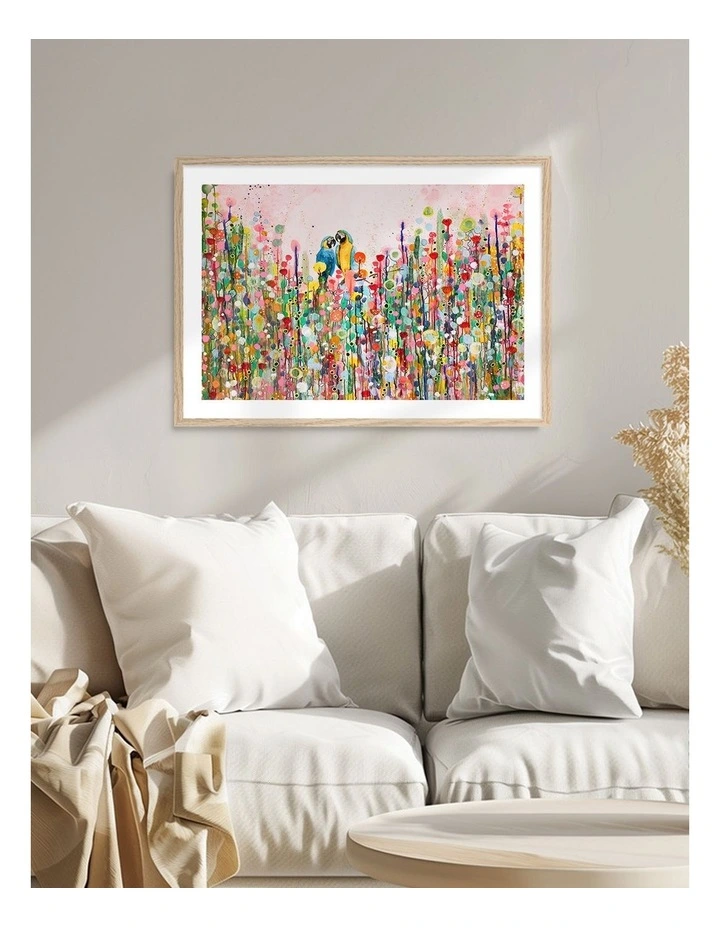 Australian Made Love Feathers Art Print Frame in Natural image 2