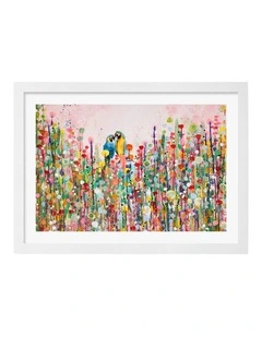 Australian Made Love Feathers Art Print Frame in White