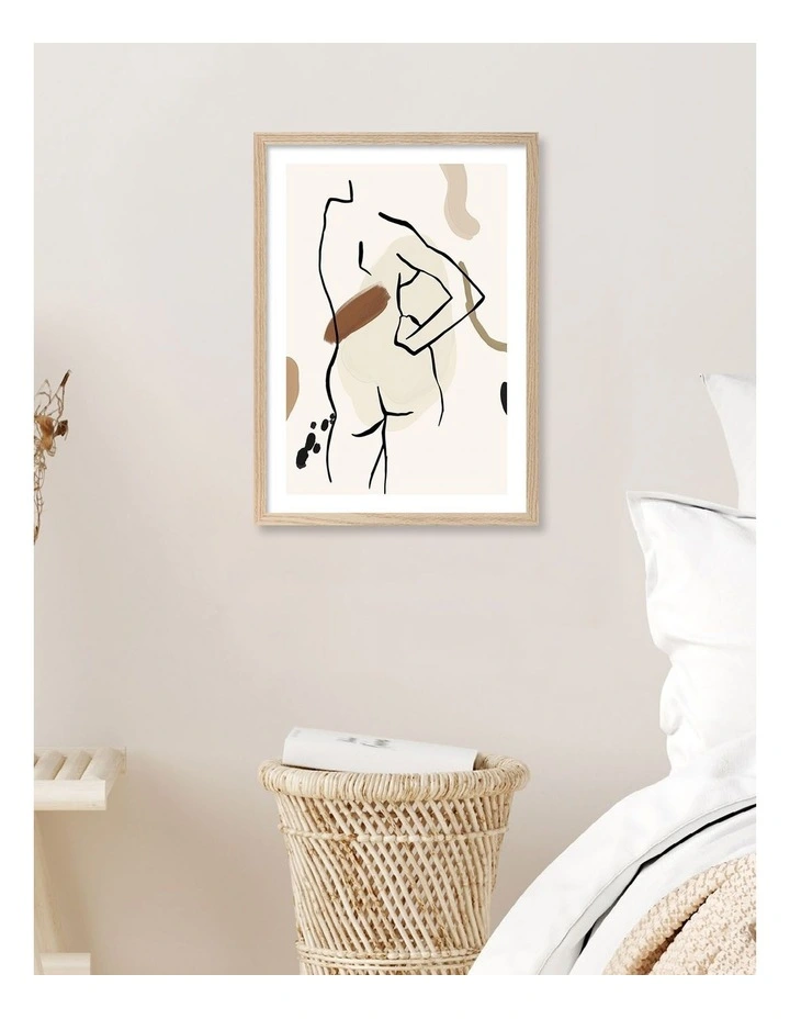 Australian Made Minimal Form Flow Art Print Frame in Natural image 2