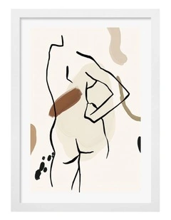 Australian Made Minimal Form Flow Art Print Frame in White