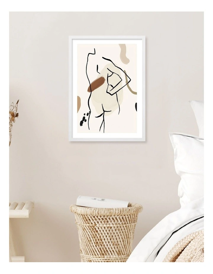 Australian Made Minimal Form Flow Art Print Frame in White image 2