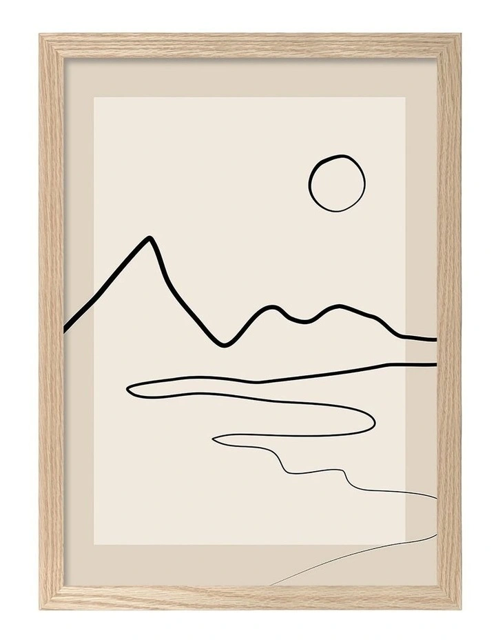 Australian Made Minimalist Horizon Art Print Frame in Natural image 1
