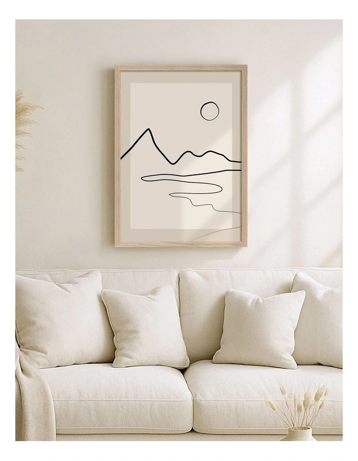 Australian Made Minimalist Horizon Art Print Frame in Natural image 2