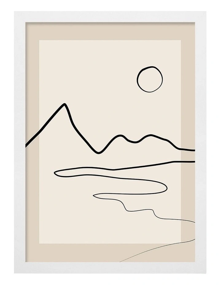 Australian Made Minimalist Horizon Art Print Frame in White image 1