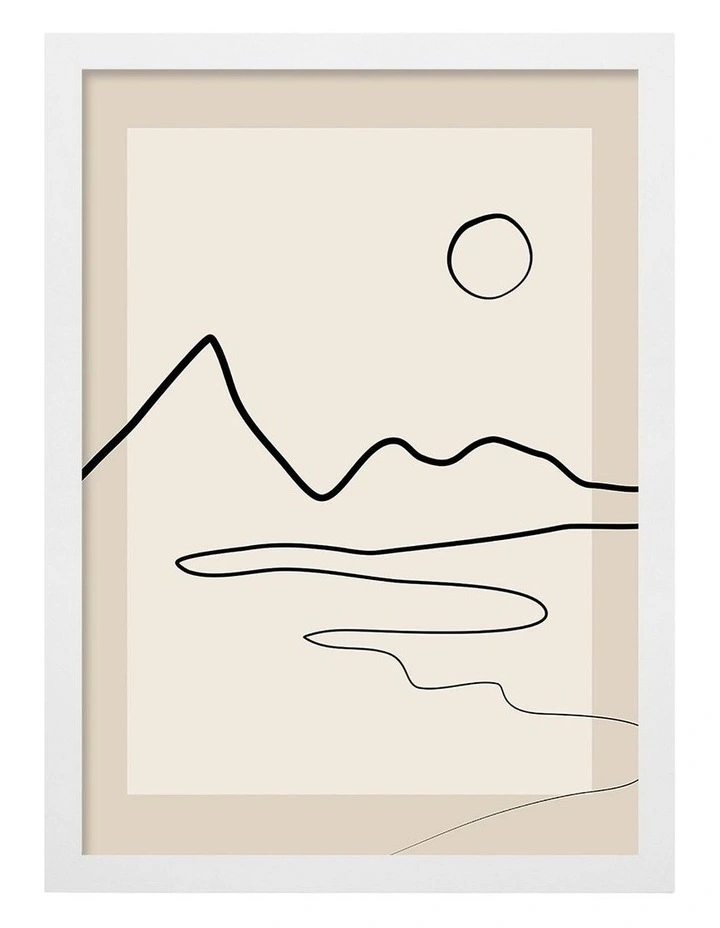 Australian Made Minimalist Horizon Art Print Frame in White image 1