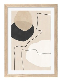 Made Organic Shapes Art Print Frame in Natural