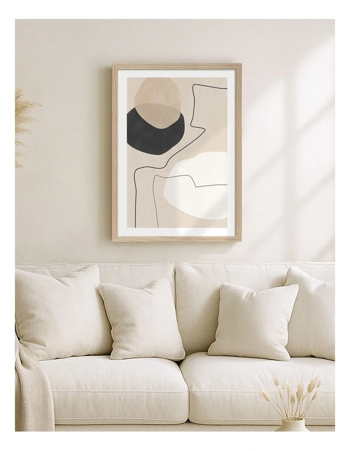 Made Organic Shapes Art Print Frame in Natural image 2