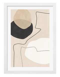 Made Organic Shapes Art Print Frame in White