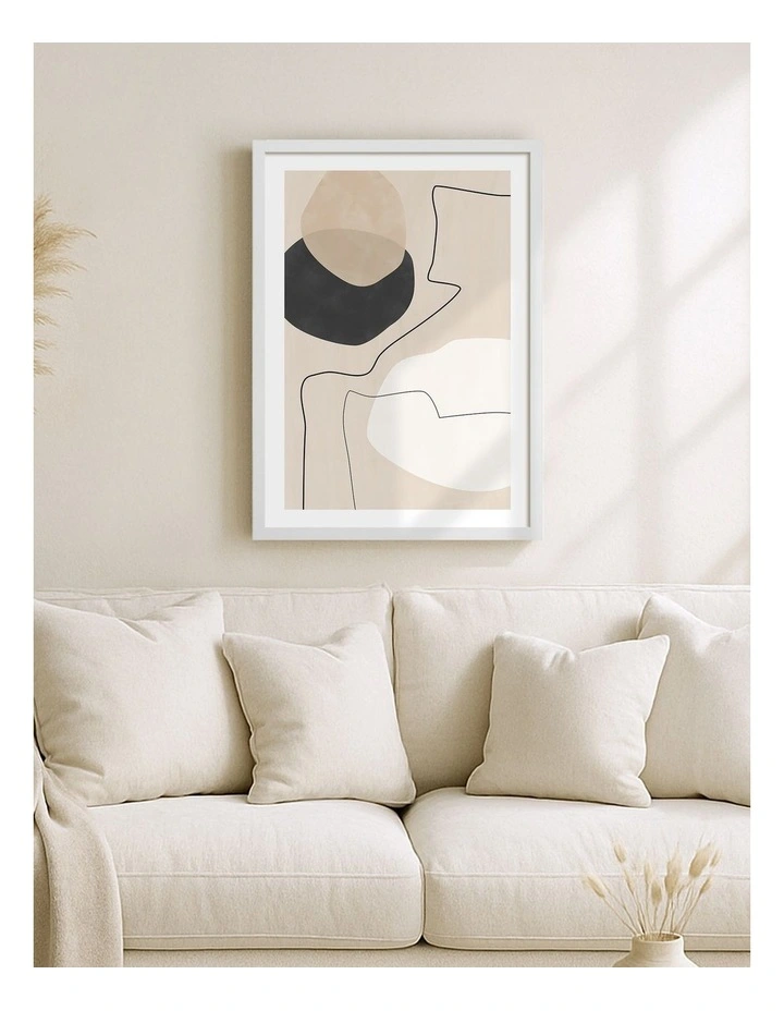Made Organic Shapes Art Print Frame in White image 2
