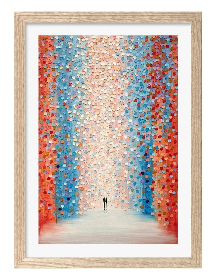 Made Pink Day Art Print Frame in Natural image 1