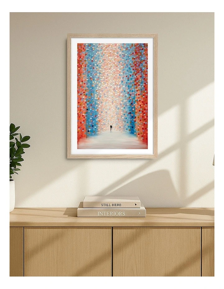 Made Pink Day Art Print Frame in Natural image 2