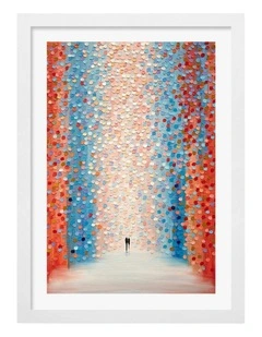 Made Pink Day Art Print Frame in White