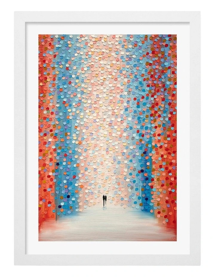 Made Pink Day Art Print Frame in White image 1