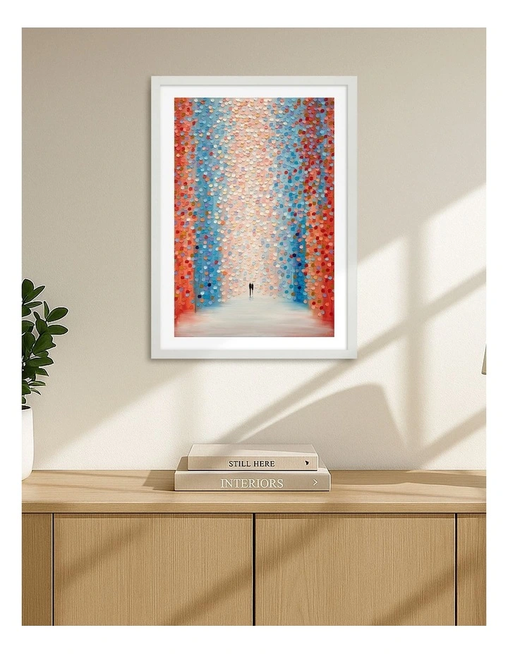 Made Pink Day Art Print Frame in White image 2