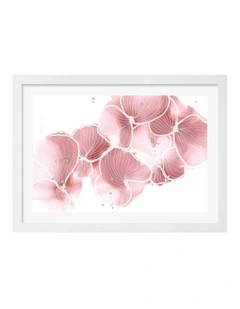 Made Pink Petal Whispers Art Print Frame in White
