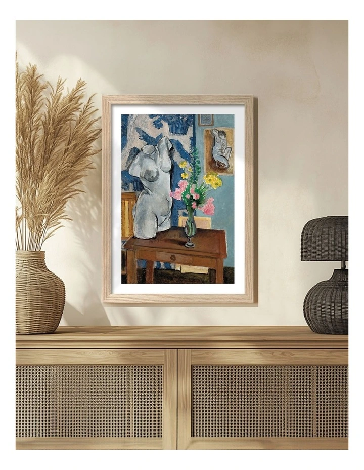 Made Plaster Torso Art Print Frame in Natural image 2