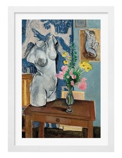 Australian Made Plaster Torso Art Print White Frame