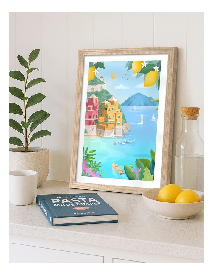 Australian Made Portofino Art Print Natural Frame image 2