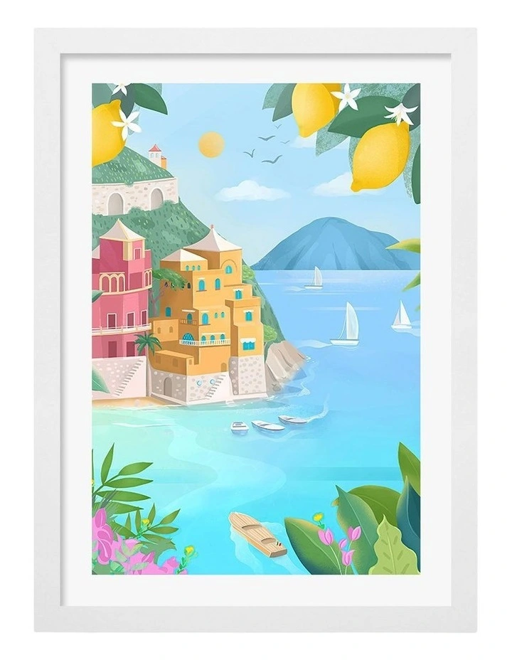 Australian Made Portofino Art Print White Frame image 1