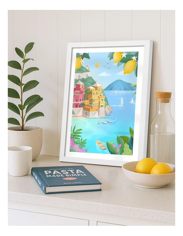 Australian Made Portofino Art Print White Frame image 2