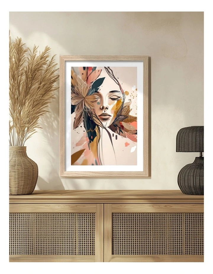 Australian Made Pretty Petals Art Print Natural Frame image 2