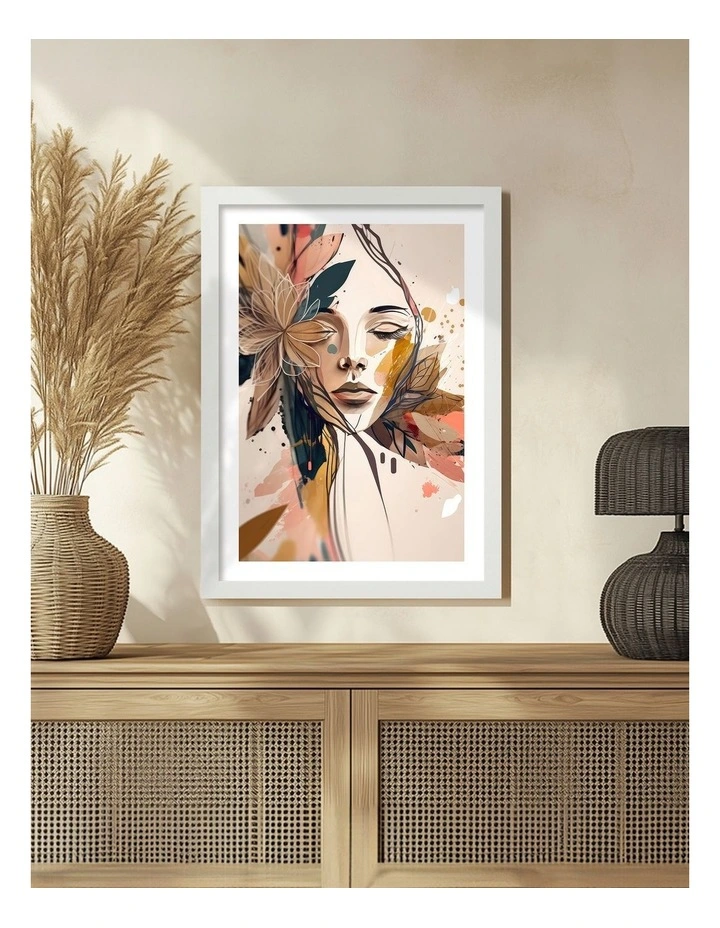 Australian Made Pretty Petals Art Print White Frame image 2