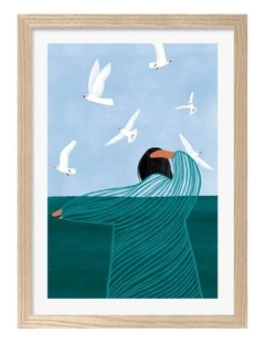 Australian Made Seaside Serenity Art Print Natural Frame