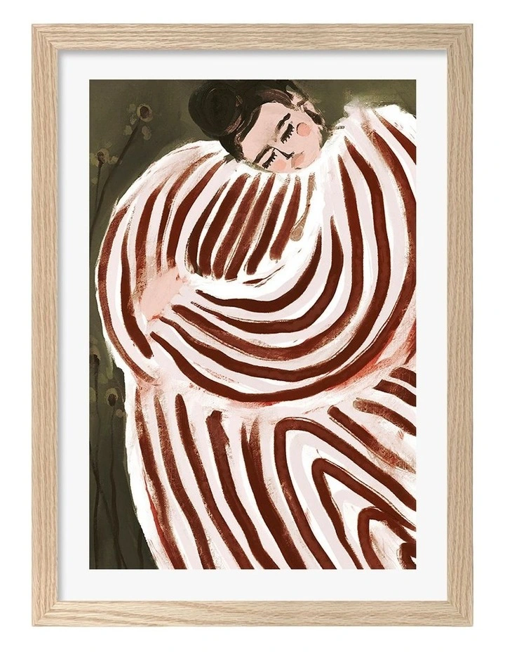 Australian Made Sleeping Princess Art Print Natural Frame image 1