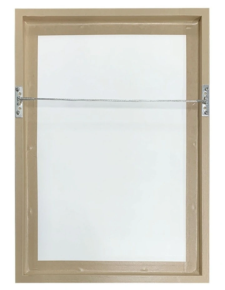 Australian Made Soft Abstract Lines Art Print Natural Frame image 4