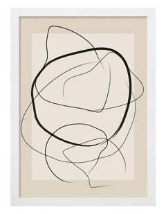 Australian Made Soft Abstract Lines Art Print White Frame