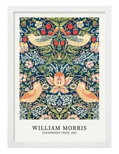 Australian Made Strawberry Thief Art Print White Frame