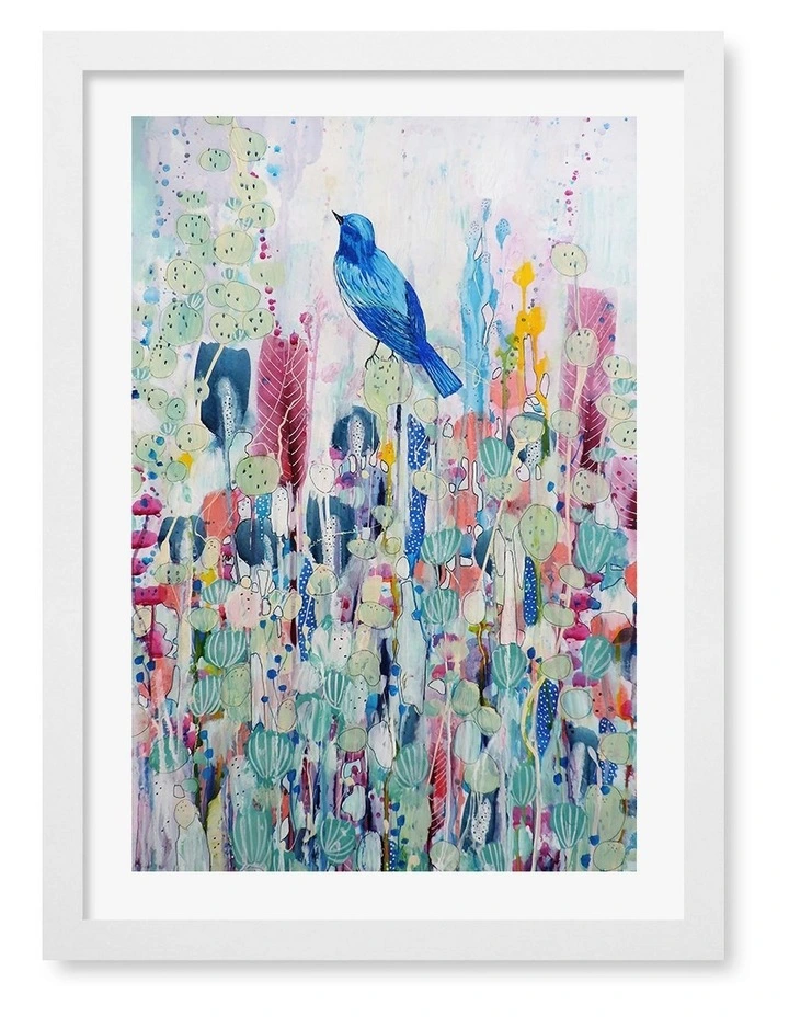 Australian Made Suspended Time Art Print White Frame image 1