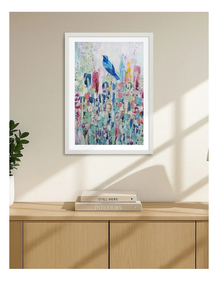 Australian Made Suspended Time Art Print White Frame image 2