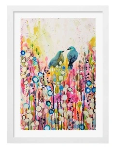 Australian Made Tell Me Art Print White Frame