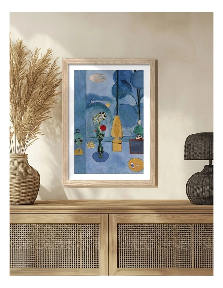 Australian Made The Blue Window Art Print Natural Frame image 2