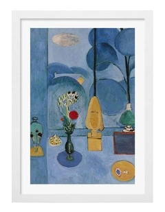 Australian Made The Blue Window Art Print White Frame