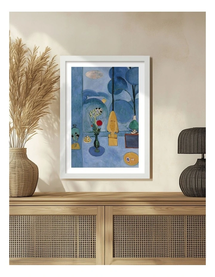 Australian Made The Blue Window Art Print White Frame image 2