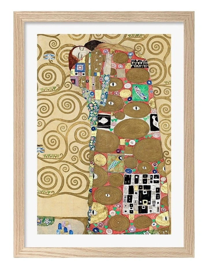 Australian Made The Hug Art Print Natural Frame image 1